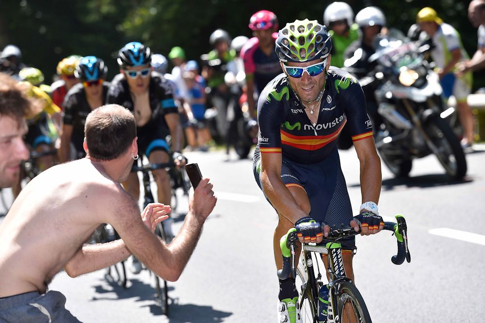 Valverde rides up the final climb.