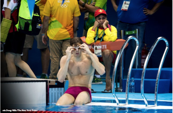 Lifeguards at the Rio Olympics appeared to be aware of the irony of their positions.