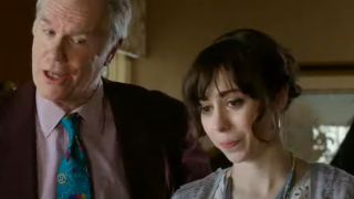 Cristin Milioti standing next to a man during a party in Sleepwalk With Me.