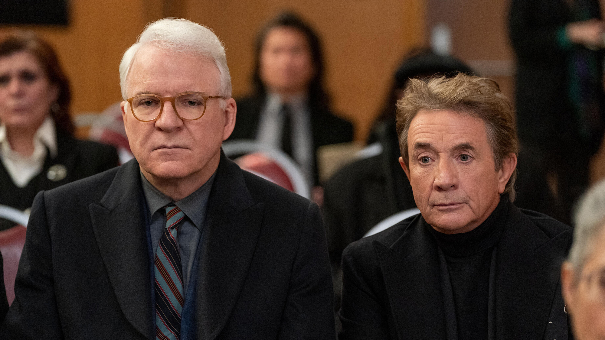 (L, R) Steve Martin as Charles and Martin Short as Oliver in Only Murders in the Building season 3