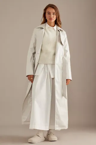 Por Anthropologie Casaco Trench de alto brilho