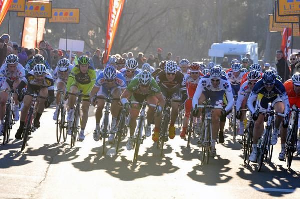 Borut Bozic (Vacansoleil Pro Cycling Team) is metres away from claiming the stage victory.