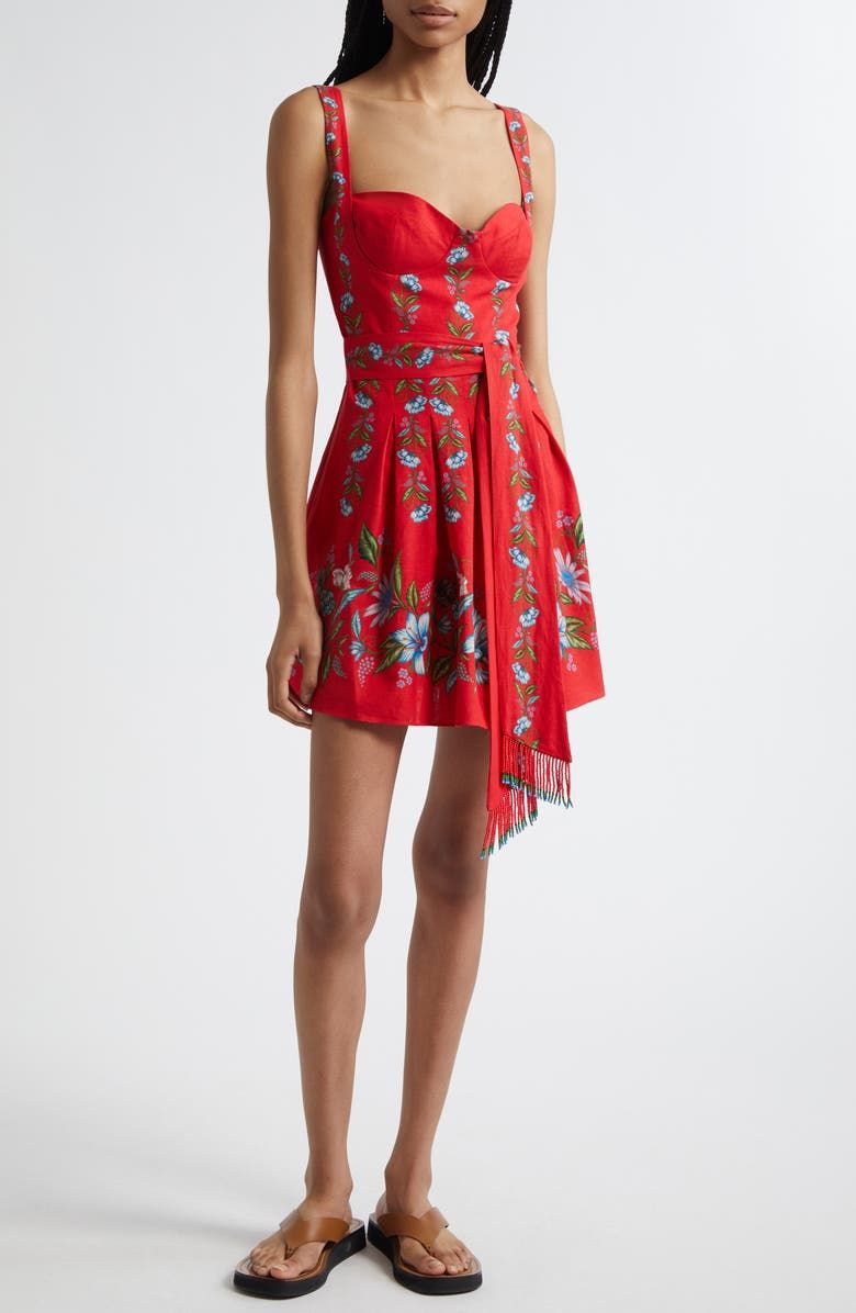 Sweet Bloom Bouquet Linen Blend Minidress