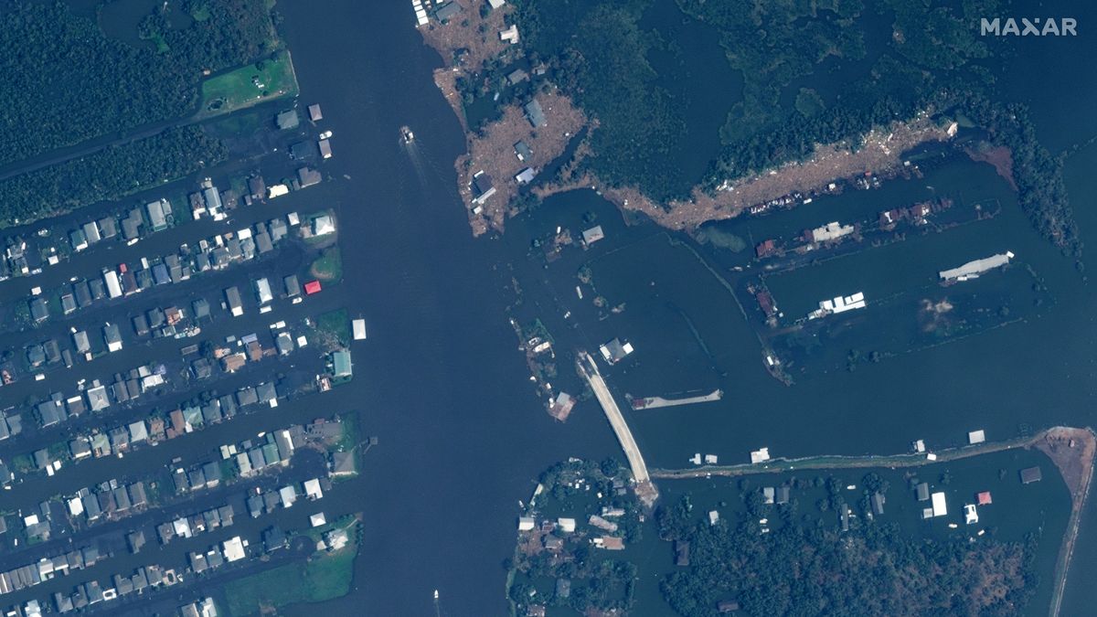Barataria, Louisiana, on Aug. 31, 2021, as seen by Maxar's WorldView-2 satellite.