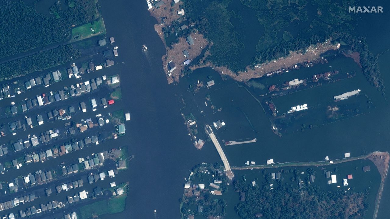 Barataria, Louisiana, on Aug. 31, 2021, as seen by Maxar's WorldView-2 satellite.