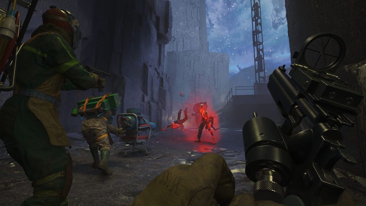 FBC: Firebreak screenshot showing players moving through the Black Rock Quarry in the Oldest House