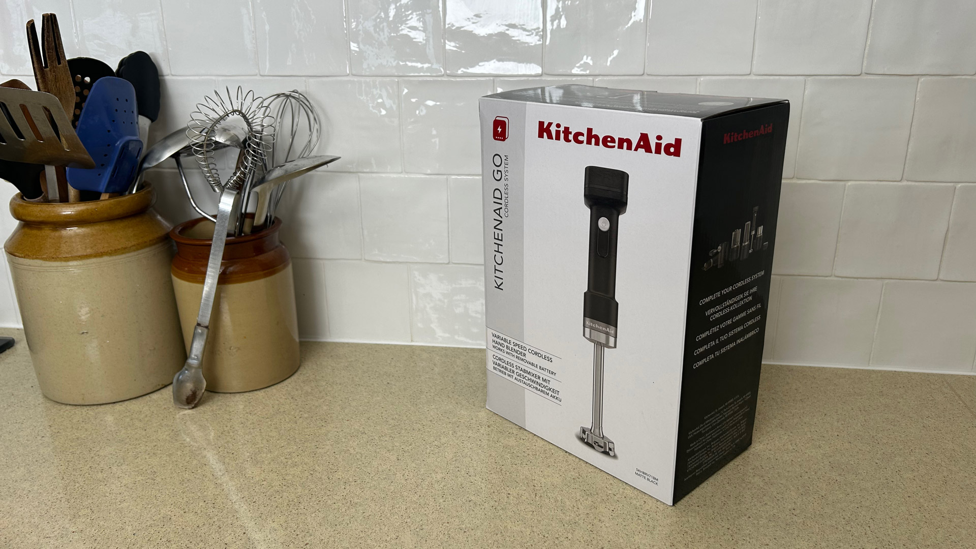 KitchenAid Go Cordless Hand Blender in its box
