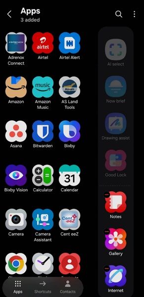 Good Lock's Home Up module tests an Edge Panel change that merges apps, tasks, and people into one convenient place.