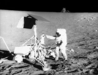 Surveyor 3 gets a visit from the Apollo 12 crew in 1969.