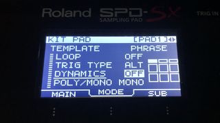 Roland SPD-SX menu