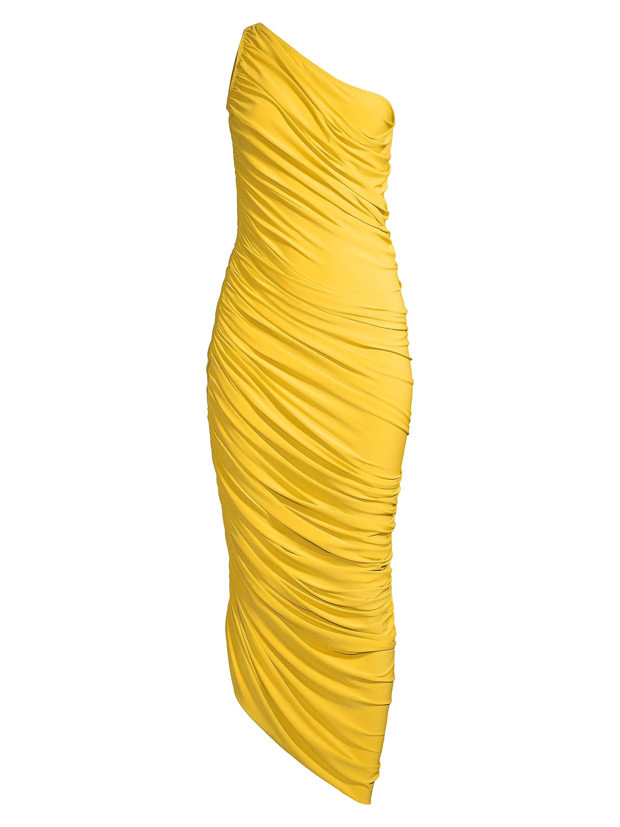Diana Ruched One-Shoulder Gown