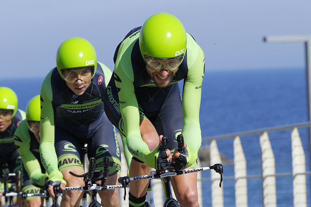 Ryder Hesjedal leads the Cannondale-Garmin team