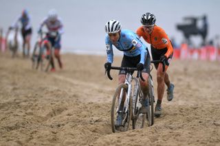 OOSTENDE BELGIUM JANUARY 30 Sanne Cant of Belgiumand Yara Kastelijn of The Netherlands during the 72nd UCI CycloCross World Championships Oostende 2021 Women Elite a 146km UCICX CXWorldCup Ostend2021 CX on January 30 2021 in Oostende Belgium Photo by Luc ClaessenGetty Images
