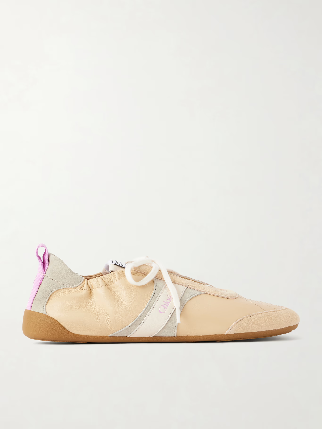 CHLO&amp;Eacute;, Kick Suede-Trimmed Shell Sneakers