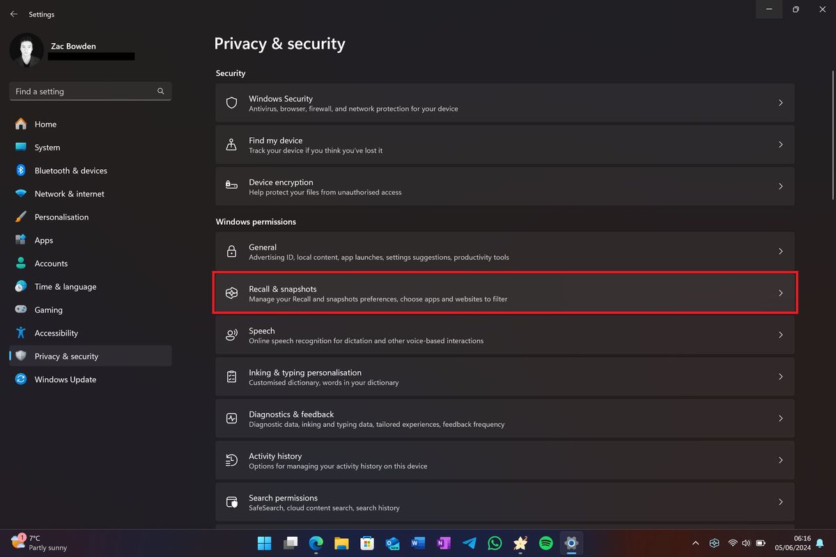 Disable Windows Recall