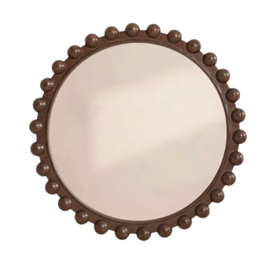 Emilia Bobbin Wall Mirror, Dark Ash