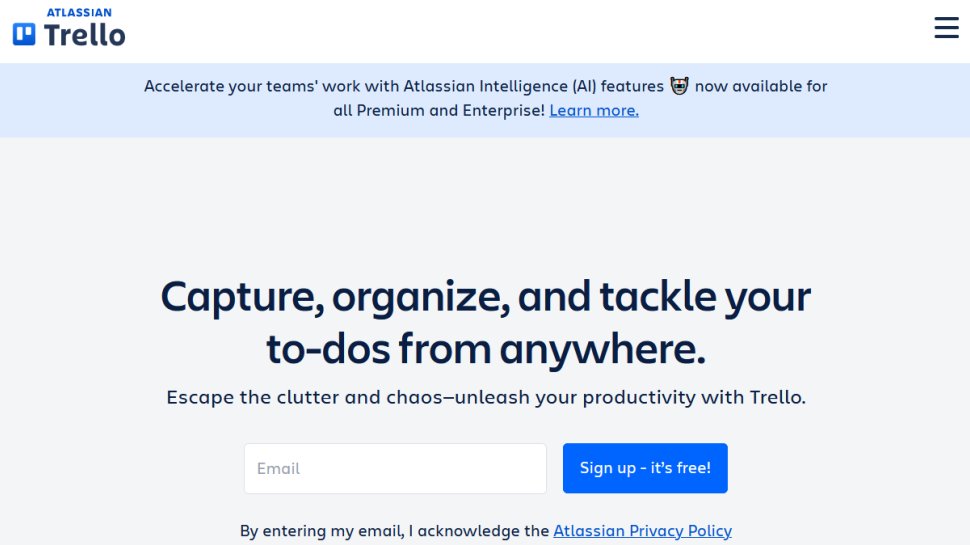 Trello website screenshot (August 2025).