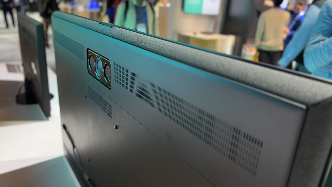 Rear panel of the Panasonic Z95B with dedicated subwoofer visible