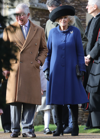 Prince Charles, Prince of Wales and Camilla, Duchess of Cornwall attend a Christmas Day church service at Sandringham on December 25, 2016 in King's Lynn, England