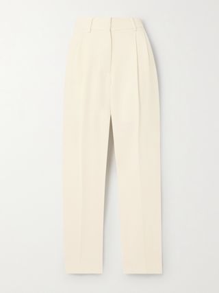 Resolute Banker Pleated Wool-Crepe Straight-Leg Pants