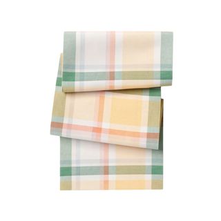 Plaid yellow, pink and green Easter table runner
