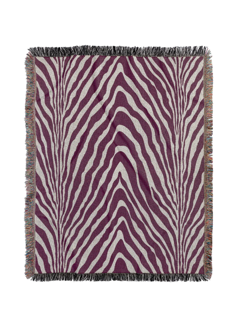 Animal Print Cotton Blend Blanket Throw