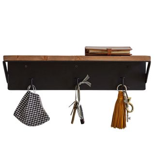 Black and wooden key holder