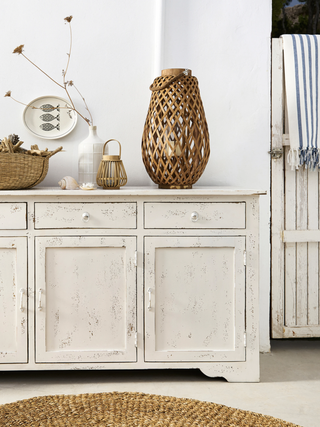 Coastal style sideboard painted with a shabby chic effect