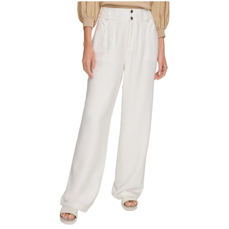 DKNY , Crinkle High Waist Wide Leg Pants