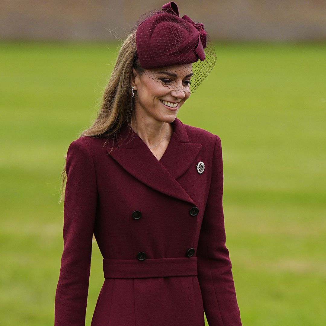 WINDSOR, ENGLAND - SEPTEMBER 17: Catherine, Princess of Wales during the arrival of U.S. President Donald Trump and First Lady Melania Trump for a state visit at Windsor Castle on September 17, 2025 in Windsor, England. (Photo by Aaron Chown - WPA Pool/Getty Images)