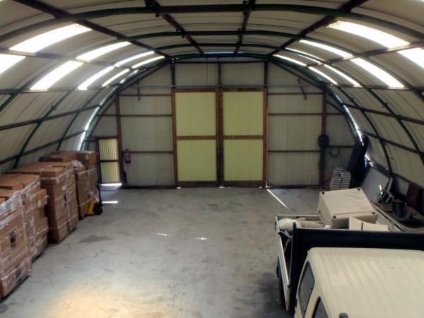 The team's vehicles are stored indoors throughout the European winter