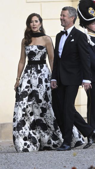 Crown Princess Mary and Crown Prince Frederik of Denmark arrive at Drottningholm Palace Theatre