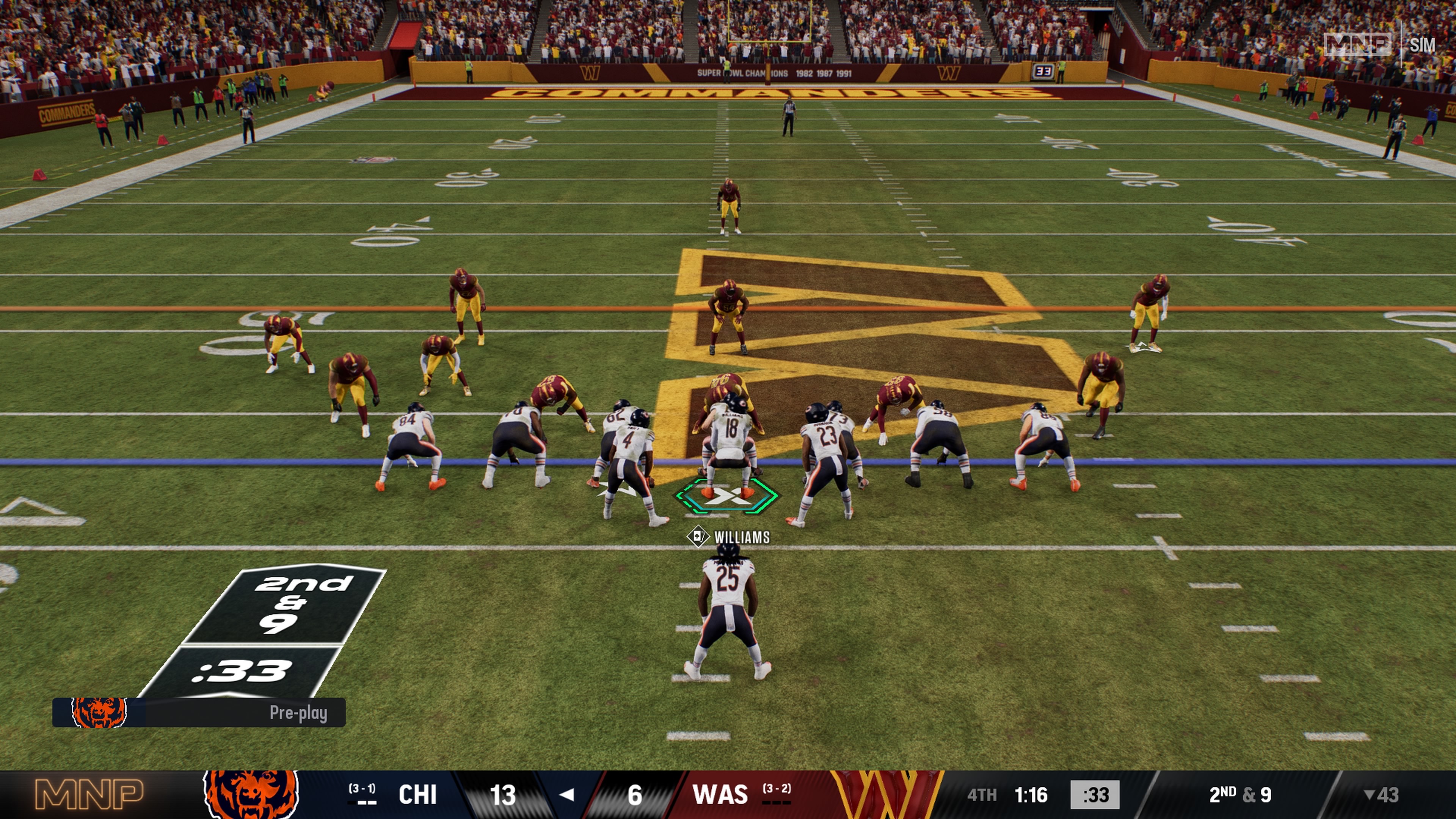 The Bears and Commanders face off on MNF in Madden 26