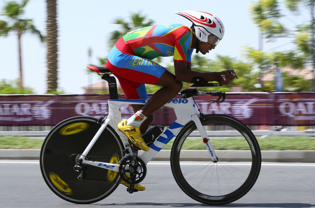 Awet Habtom (Eritrea) rides to seventh