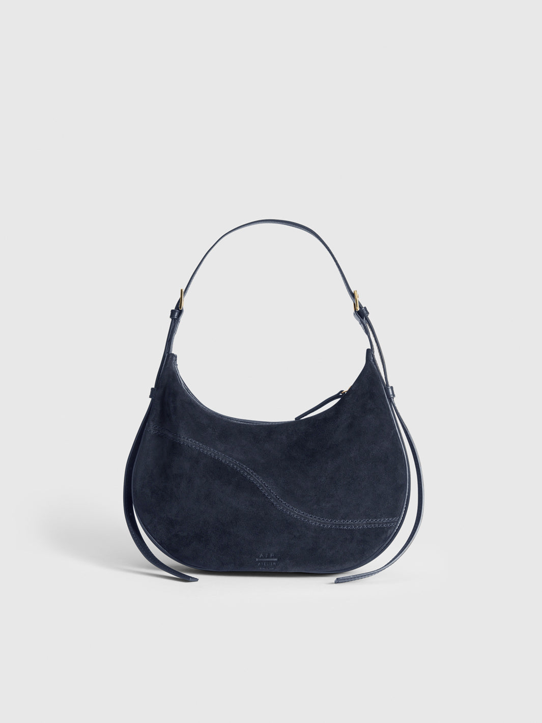 Liveri Mirtillo Suede/leather Small Hobo Bag