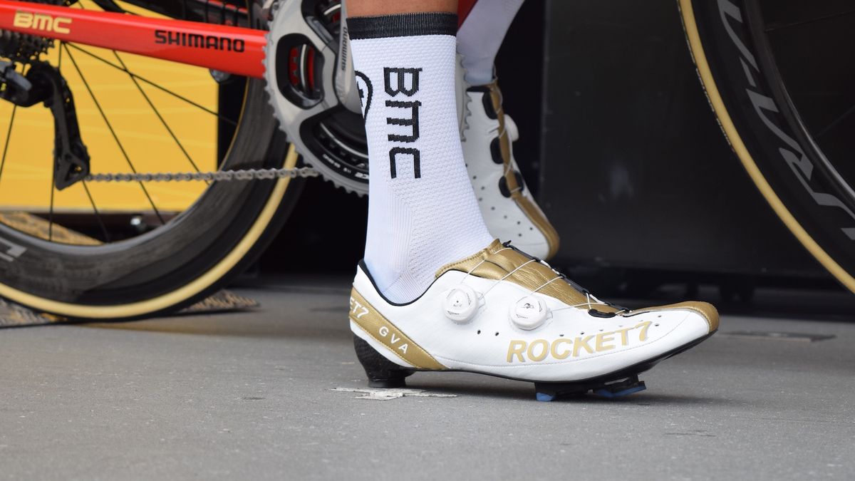 Greg Van Avermaet has worn Rocket 7 shoes for a few seasons now, but has had an updated colour scheme following his Olympic victory
