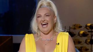 Angela Deem laughs after her privates were exposed