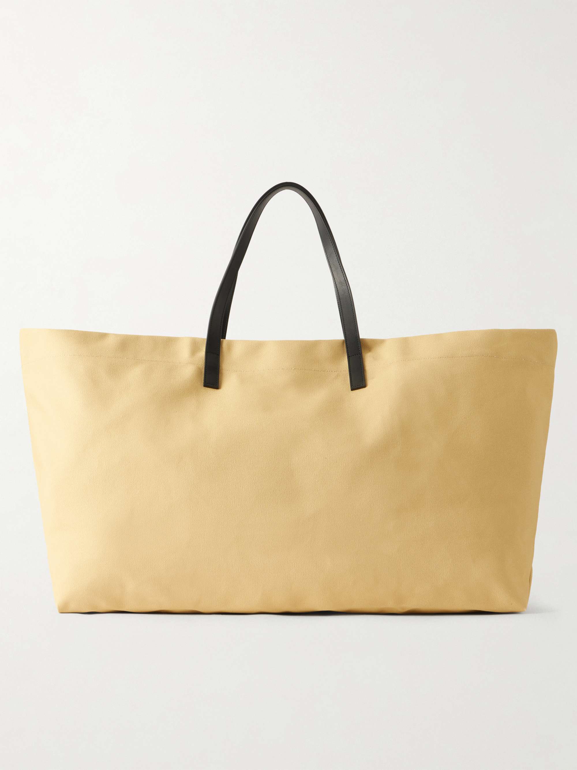 Cottage Leather-Trimmed Canvas Tote