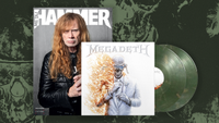 Megadeth on the cover of Metal Hammer, with a copy of the band&rsquo;s self-titled album