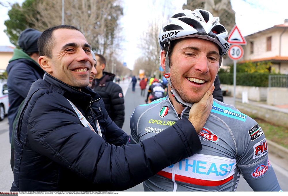 Manuel Belletti (Southeast) celebrates his win at G.P. Costa degli Etruschi