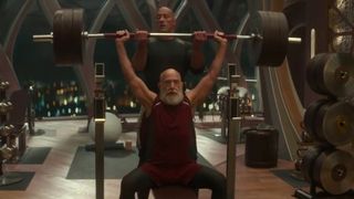 J.K. Simmons and Dwayne Johnson in Red One