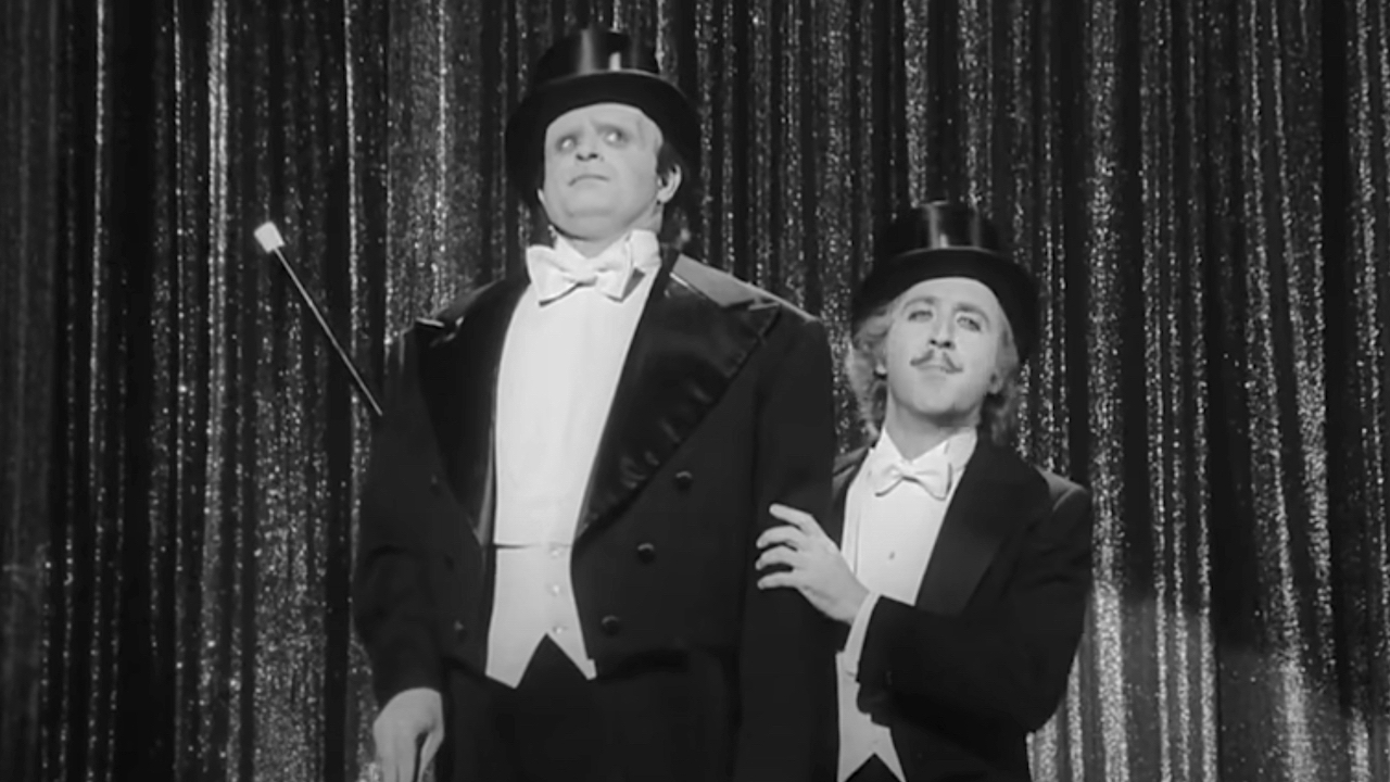 Frederick and the Monster dancing in Young Frankenstein