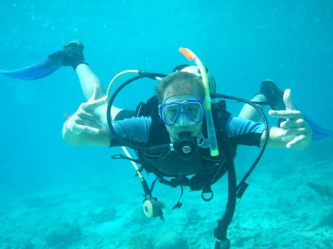 Tom Boonen enjoying his scuba dive
