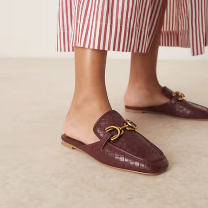 ASOS , Mosaic Flat Loafer Mules 