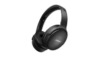 Bose QuietComfort 45 in black on a white background with the logo on the ear cup