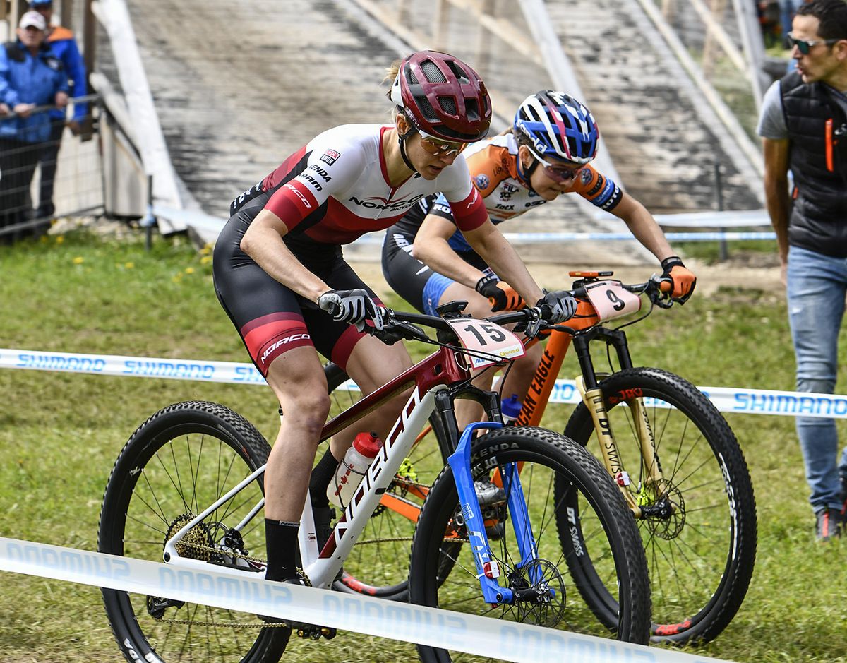 Haley Smith (Norco Factory Team) and Anne Tauber (CST Sandd Bafang MTB Racing Team)