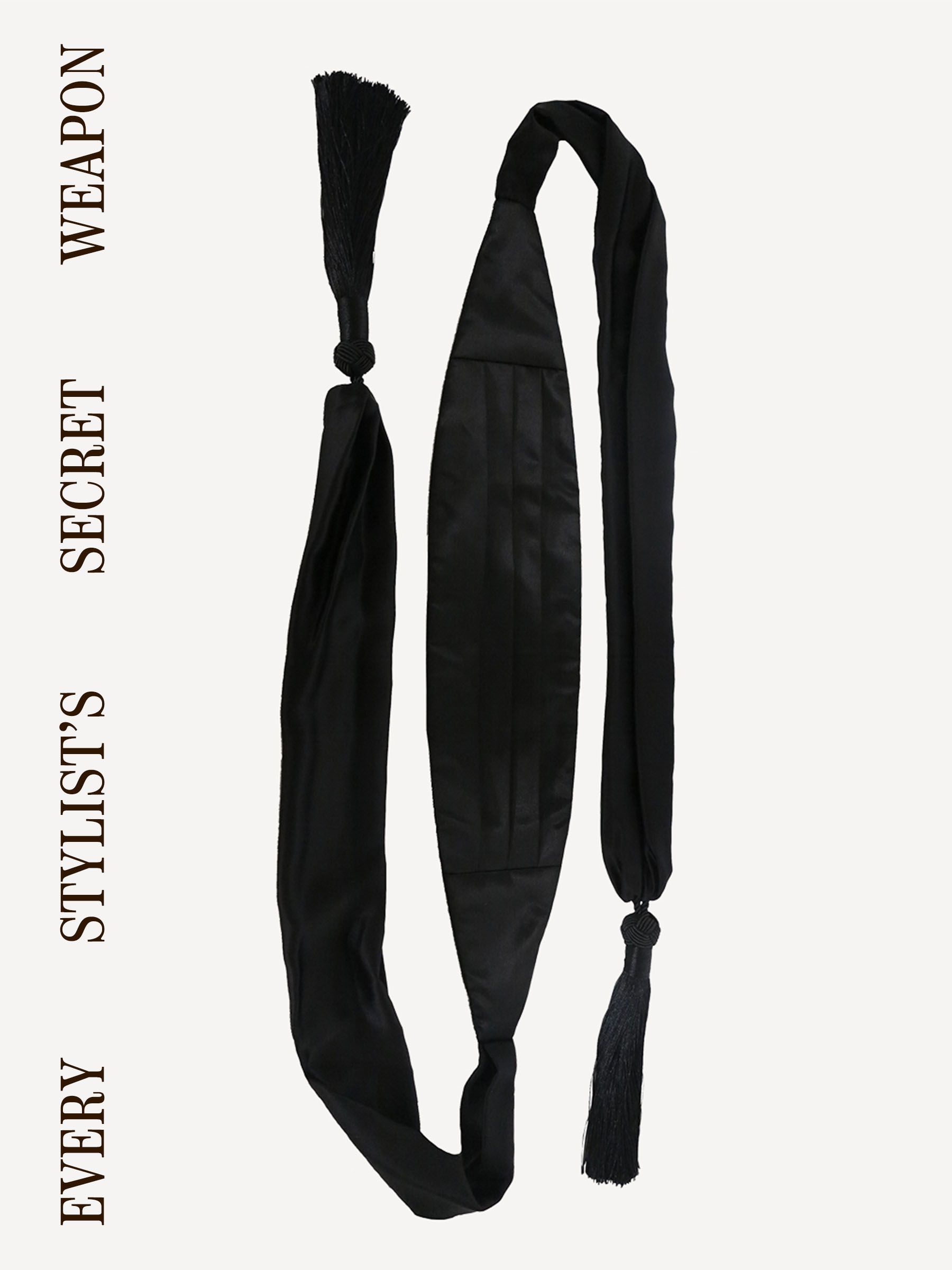 Black silk cummerbund by Atelier Jéa