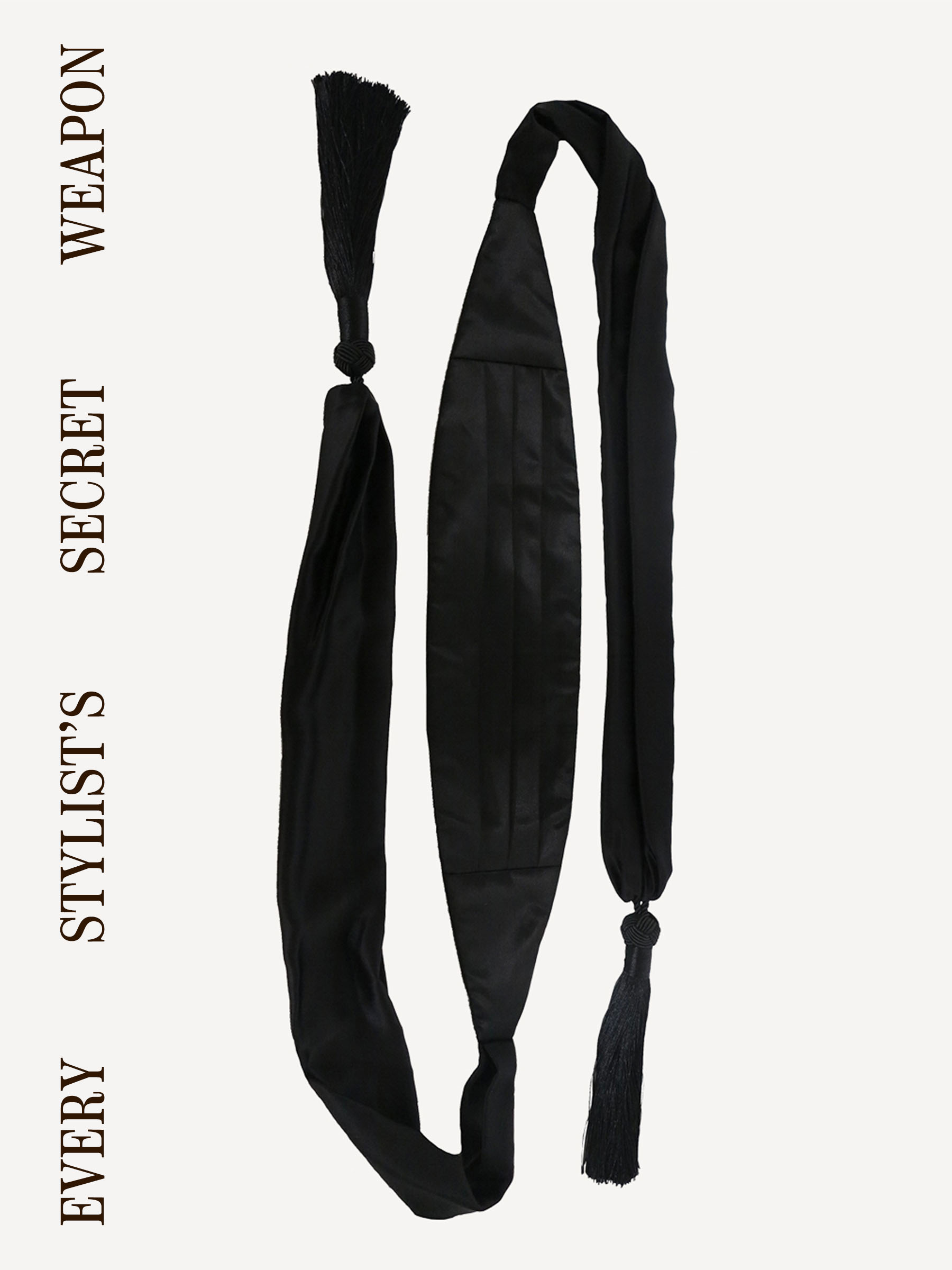 Black silk cummerbund by Atelier J&amp;eacute;a