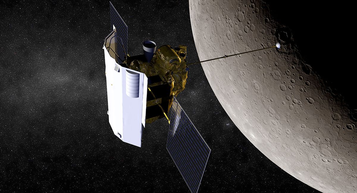 Artist&rsquo;s impression of MESSENGER at Mercury.