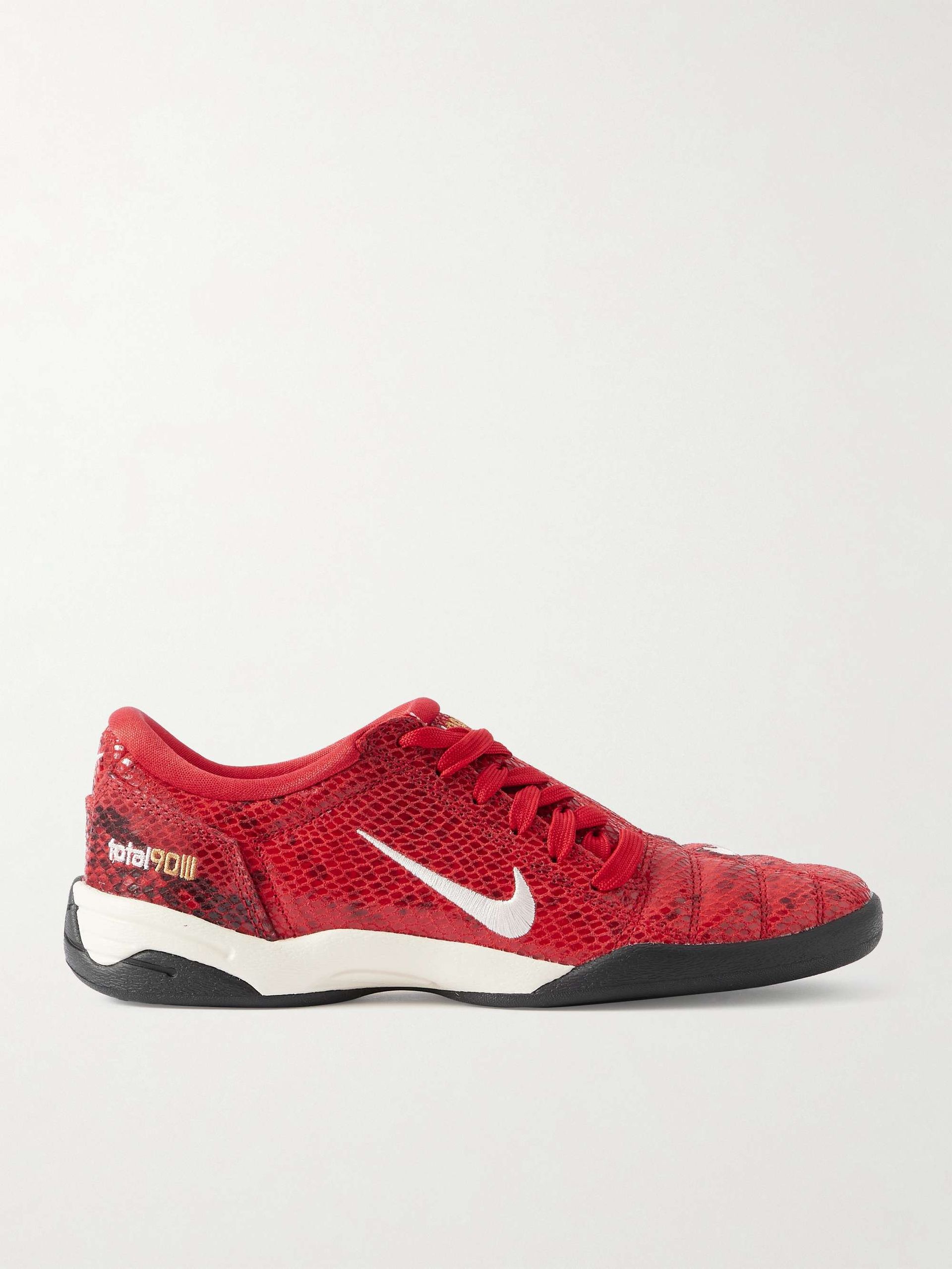 Total 90 Se Embroidered Snake-Effect Leather Sneakers